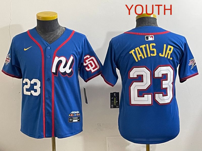 Youth 2025 San Diego Padres #23 Tatis jr Blue All star Nike MLB Jersey style 2->youth mlb jersey->Youth Jersey